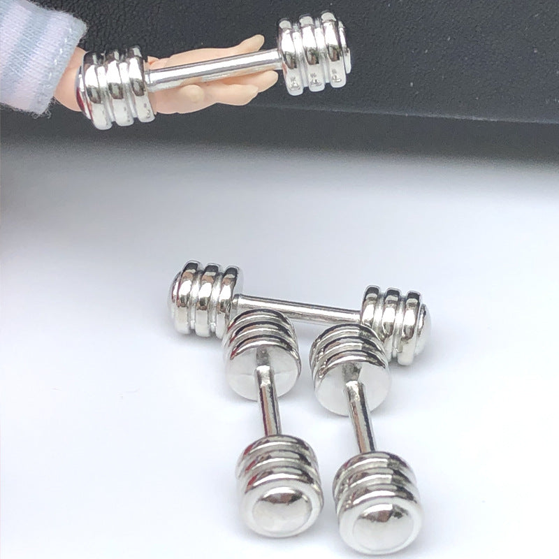 Wholesale 1:12 dollhouse dollhouse mini gym model accessories metal dumbbell sports model